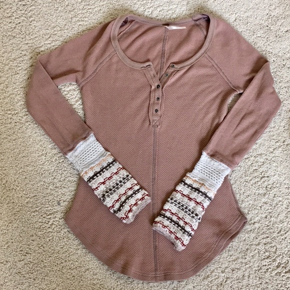 Free people Alpine cuff knit Henley - Picture 2 of 5